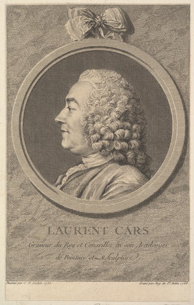Portrait of Laurent Cars by Augustin de Saint Aubin