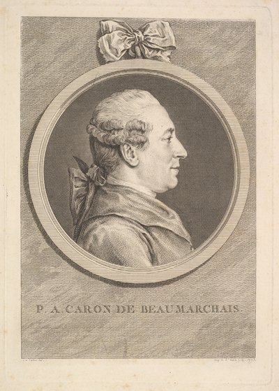 Portrait of P.A. Caron de Beaumarchais by Augustin de Saint Aubin