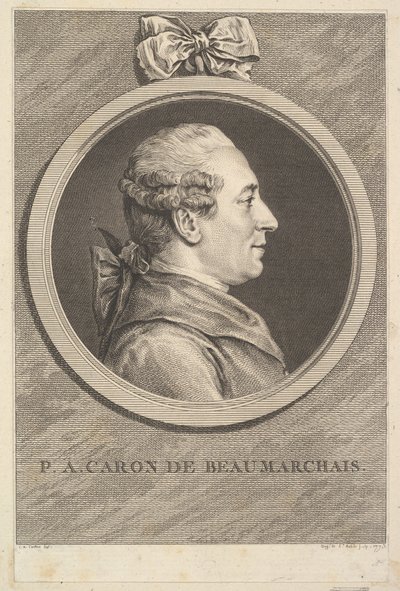 Portrait of P. A. Caron de Beaumarchais by Augustin de Saint Aubin