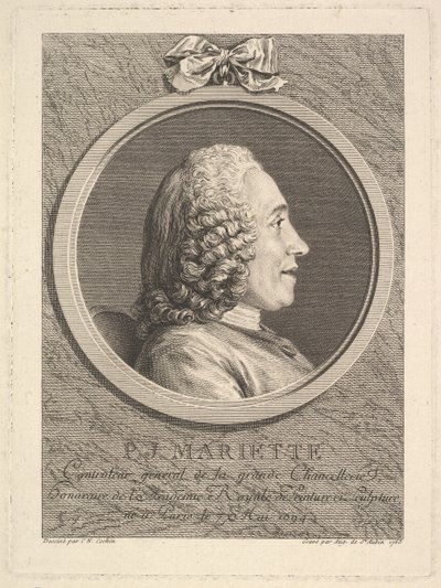 Portrait of Pierre-Jean Mariette, 1765 by Augustin de Saint Aubin