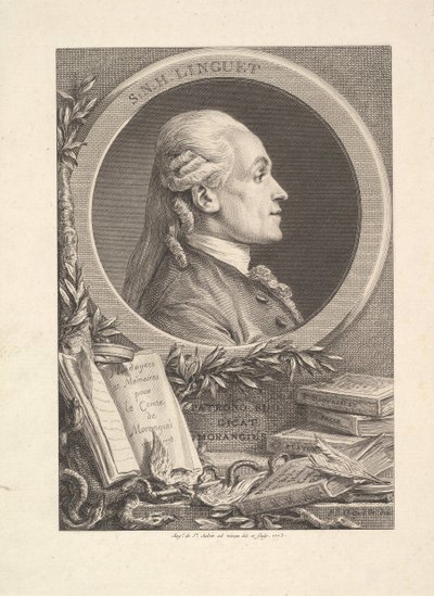Portrait of Simon-Nicolas-Henri Linguet by Augustin de Saint Aubin