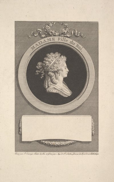 Portrait of Her Royal Highness Madame, Duchess of Angoulême, Daughter of Louis XVI by Augustin de Saint Aubin