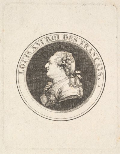 Print of a Portrait Medal of Louis XVI, possibly 1789-90 by Augustin de Saint Aubin