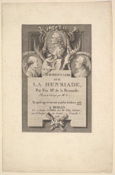 Voltaire, Fréron and La Beaumelle by Augustin de Saint Aubin