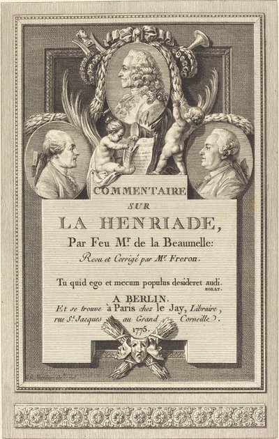 Commentary on the Henriade by Augustin de Saint Aubin after Clément Pierre Marillier