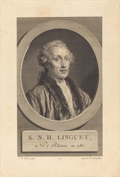 Simon-Nicolas-Henri Linguet by Augustin de Saint Aubin after Jean Baptiste Greuze