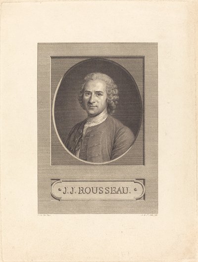 J.J. Rousseau by Augustin de Saint Aubin after Maurice Quentin