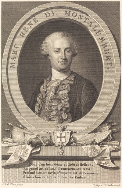 Marc Rene de Montalembert by Augustin de Saint Aubin after Maurice Quentin