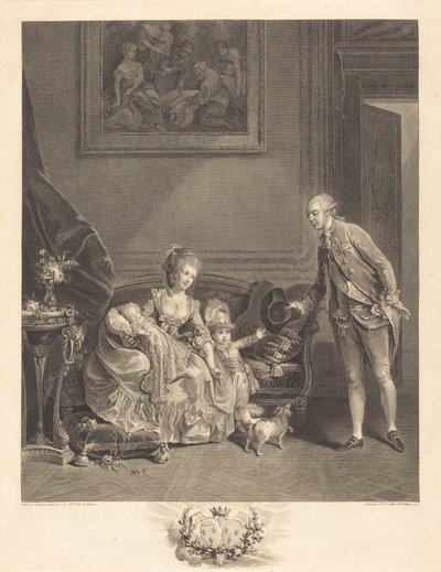 The Duke of Chartres, His Wife and Children by Augustin de Saint Aubin and Isidore Stanislas Helman
