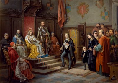Frederick III, Being Pressed to March Against Turks by Trieste Poet Raffaele Zovenzoni by Augusto Tominz
