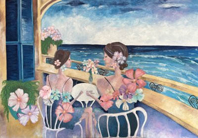Mediterranean Ocean Balcony by Augustus Caelthorne