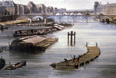 Freight Transport in Paris, c.1810 by Augustus Charles (after) Pugin