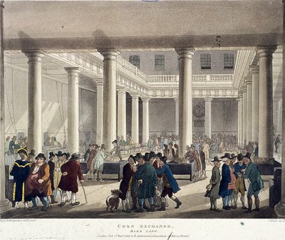 Corn Exchange, London by Augustus Charles Pugin, Thomas Rowlandson