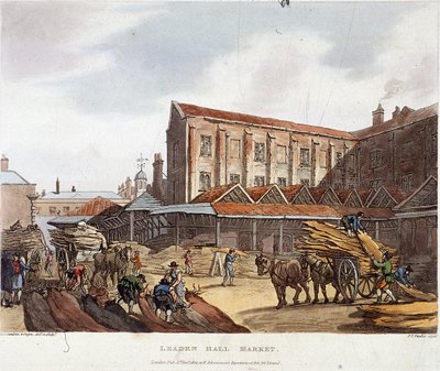 Leadenhall Market, London by Augustus Charles Pugin, Thomas Rowlandson
