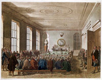 Meeting of the Agricultural Society, London by Augustus Charles Pugin, Thomas Rowlandson