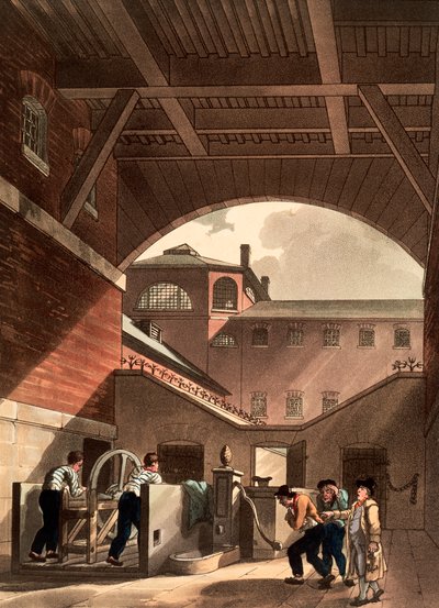 Water Engine at Cold Bath Fields Prison, London by Augustus Charles Pugin, Thomas Rowlandson