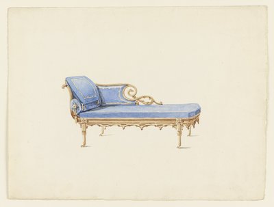 Design for a Sofa in the Gothic Revival Style by Augustus Charles Pugin