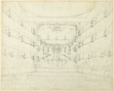 Study for An Oratorio-Covent Garden Theater, from Microcosm of London by Augustus Charles Pugin