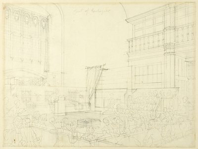 Study for Court of Exchequer, from Microcosm of London by Augustus Charles Pugin