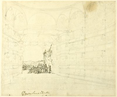 Study for Drury Lane Theater, from Microcosm of London by Augustus Charles Pugin