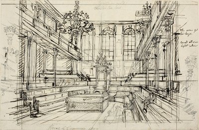 Study for House of Commons (from Microcosm of London) by Augustus Charles Pugin