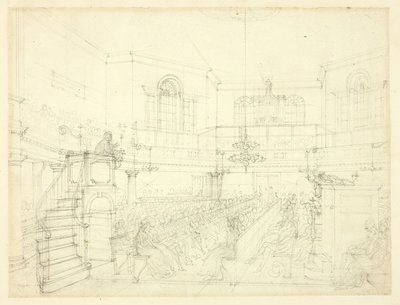 Study for The Magdalen Chapel, from Microcosm of London by Augustus Charles Pugin
