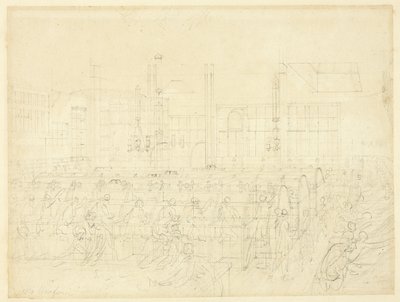 Study for The Post Office, from Microcosm of London by Augustus Charles Pugin