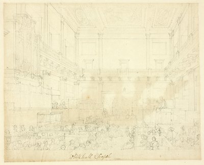 Study for Whitehall Chapel, from Microcosm of London by Augustus Charles Pugin
