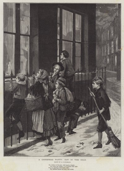 A Christmas Party, Out in the Cold by Augustus Edward Mulready