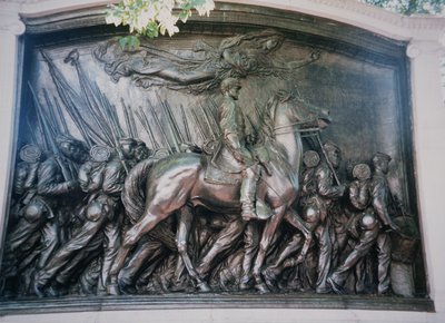 The Robert Gould Shaw (1837-63) Memorial to the African-American 54th Massachusetts Regiment by Augustus Saint Gaudens