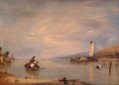 Dead Calm, Boats off Cowes Castle by Augustus Wall Callcott