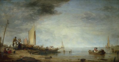 Dutch Market Boats, Rotterdam by Augustus Wall Callcott