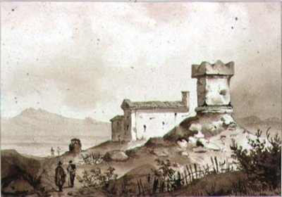 Italian Landscape with Ancient Roman Sarcophagus by Augustus Wall Callcott