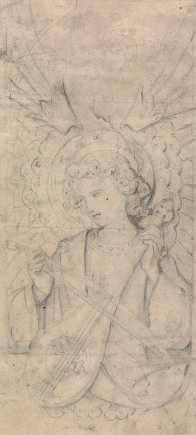 Angel and Instrument, Possibly Design for Interiors of St. Mary