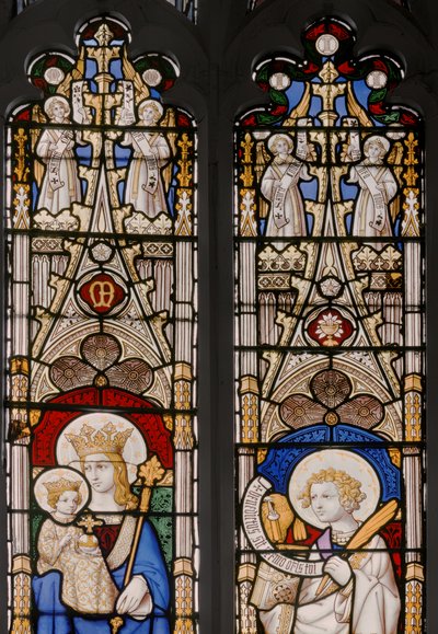 Apse Window with Virgin & Child and St. John the Evangelist (detail) by Augustus Welby Northmore Pugin
