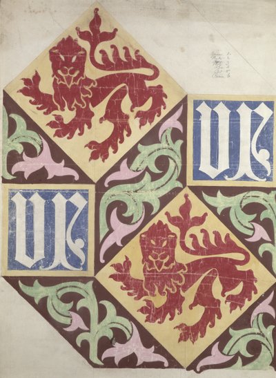 Floor design for the Houses of Parliament by Augustus Welby Northmore Pugin
