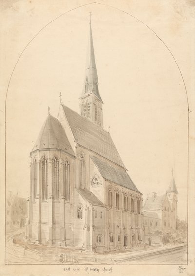 Our Blessed Lady and St Thomas of Canterbury, Dudley: Perspective by Augustus Welby Northmore Pugin