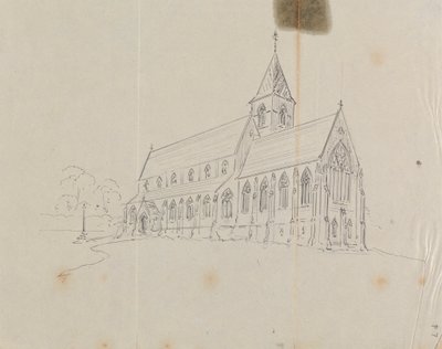 Sketch of a Gothic Church by Augustus Welby Northmore Pugin