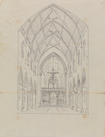 Sketch of the Interior of a Gothic Church by Augustus Welby Northmore Pugin