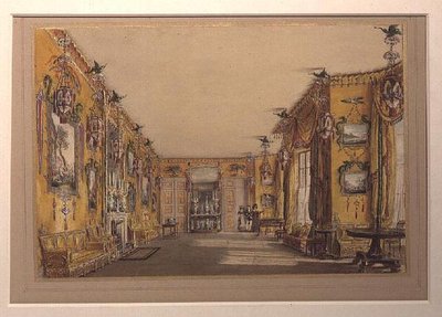 The Yellow (North) Drawing Room by Augustus Welby Pugin