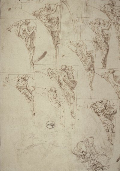 Studies for Prophets in Spandrels by Aurelio Luini