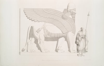 A Winged Human-Headed Lion from Nimroud [Calah], 1849 by Austen Henry Layard