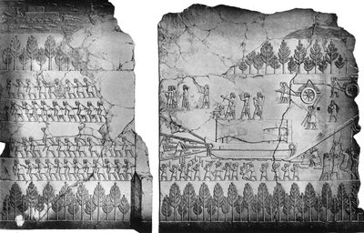 Assyrians Moving a Winged Bull by Austen Henry Layard