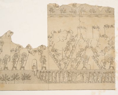 Siege and escalade of a city, from Monuments of Nineveh by Austen Henry Layard