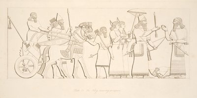 The King receiving prisoners, from Monuments of Nineveh by Austen Henry Layard
