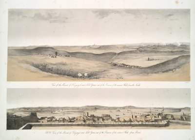 View of the mounds of Kouyunjik and Nebbi Yunus, and of the remains of the exterior walls, from Mosul by Austen Henry Layard