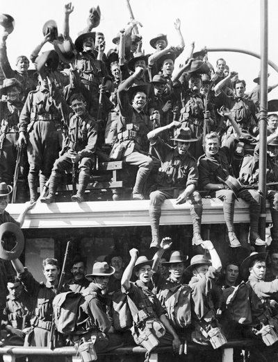 Embarkation of the Australian Naval and Military Expeditionary Force (AN&MEF) for New Guinea, 19 August 1914 by Australian Photographer