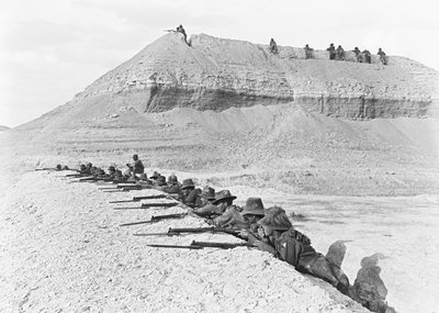 Side View of Men of the 5th Australian Light Horse Brigade, on Alert, in a Section of the Bridgehead, April 1918 by Australian Photographer