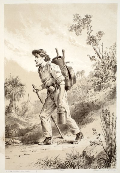 Digger on the Tramp, from The History of Australasia by David Blair, 1879 by Australian School