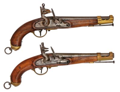 A brace of Austrian 16.9mm flintlock service pistols by Austrian School